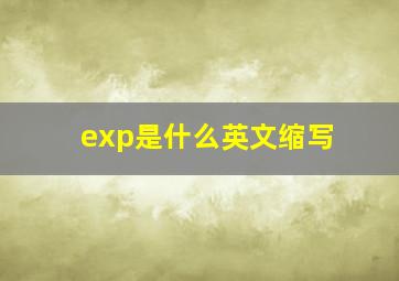 exp是什么英文缩写