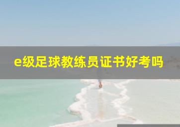 e级足球教练员证书好考吗