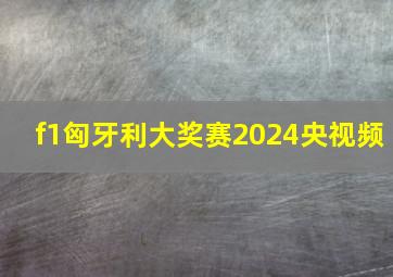 f1匈牙利大奖赛2024央视频