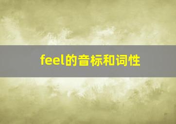 feel的音标和词性