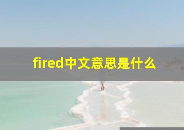 fired中文意思是什么