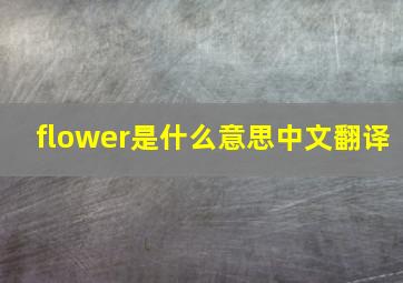 flower是什么意思中文翻译