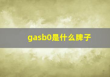 gasb0是什么牌子