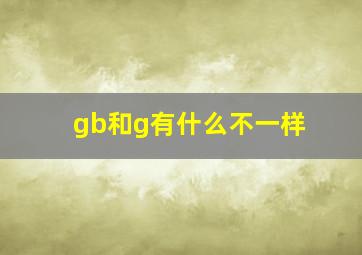 gb和g有什么不一样