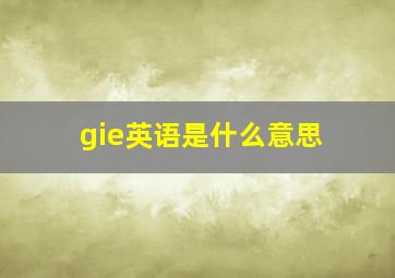 gie英语是什么意思