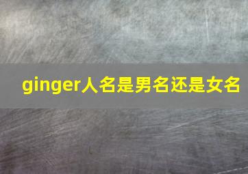 ginger人名是男名还是女名