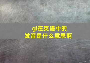 gi在英语中的发音是什么意思啊