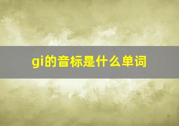 gi的音标是什么单词