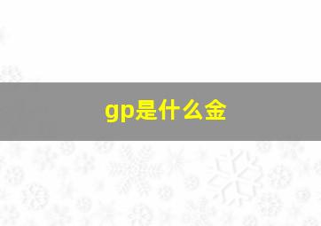 gp是什么金