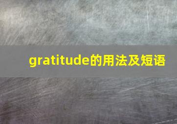 gratitude的用法及短语