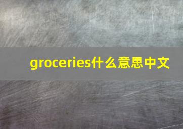 groceries什么意思中文