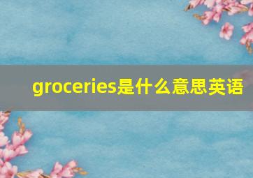 groceries是什么意思英语