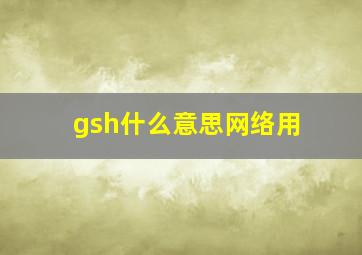 gsh什么意思网络用