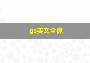 gs英文全称