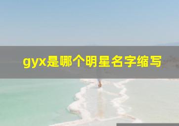 gyx是哪个明星名字缩写