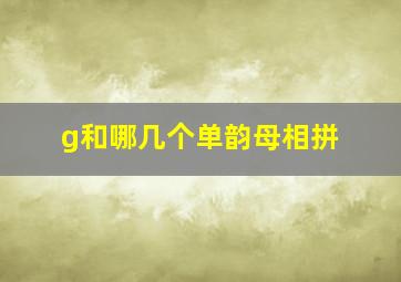 g和哪几个单韵母相拼