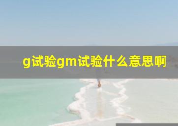 g试验gm试验什么意思啊