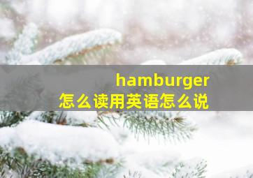 hamburger怎么读用英语怎么说