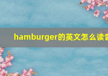 hamburger的英文怎么读音