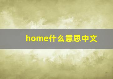 home什么意思中文