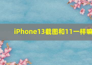 iPhone13截图和11一样嘛