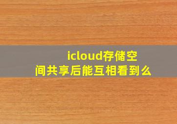 icloud存储空间共享后能互相看到么