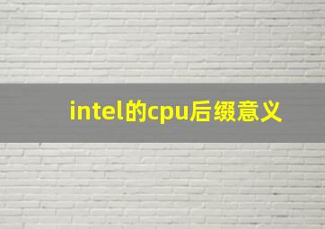 intel的cpu后缀意义