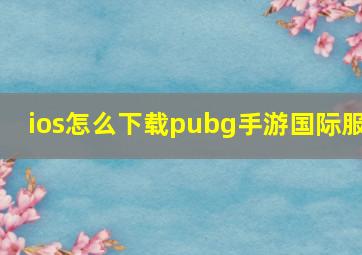 ios怎么下载pubg手游国际服