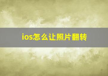 ios怎么让照片翻转