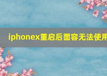 iphonex重启后面容无法使用