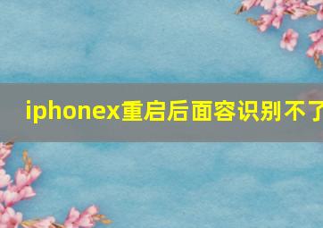 iphonex重启后面容识别不了