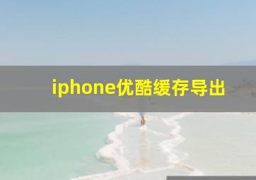 iphone优酷缓存导出