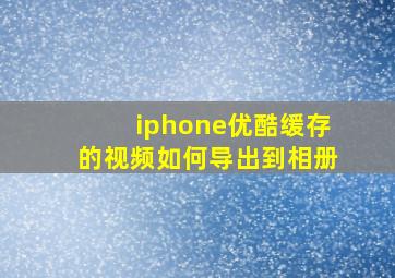 iphone优酷缓存的视频如何导出到相册