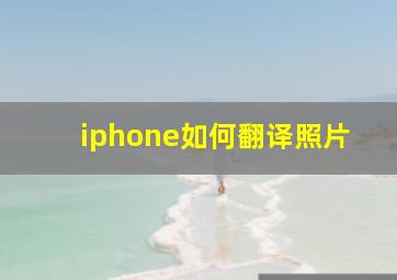 iphone如何翻译照片