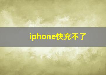 iphone快充不了