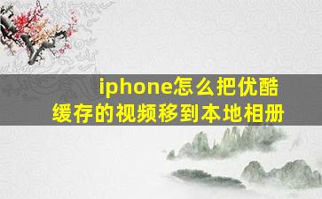 iphone怎么把优酷缓存的视频移到本地相册