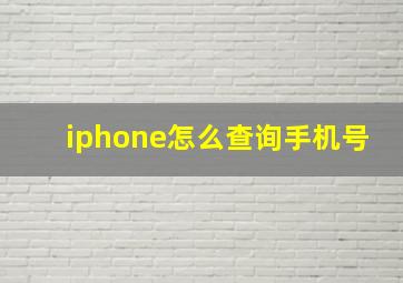 iphone怎么查询手机号