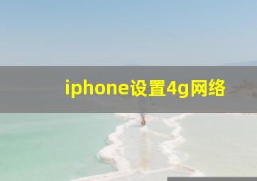 iphone设置4g网络