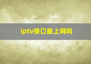 iptv接口能上网吗