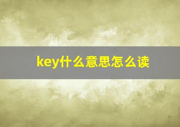 key什么意思怎么读