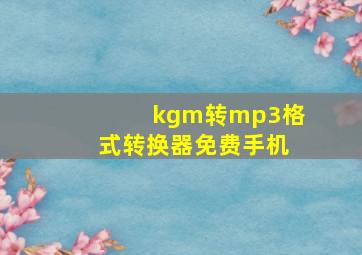 kgm转mp3格式转换器免费手机