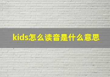 kids怎么读音是什么意思