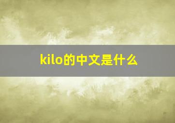 kilo的中文是什么