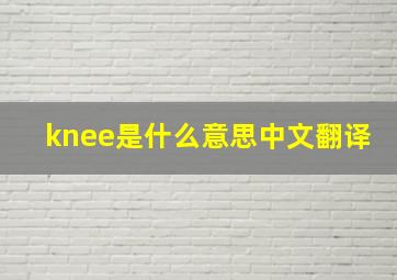 knee是什么意思中文翻译