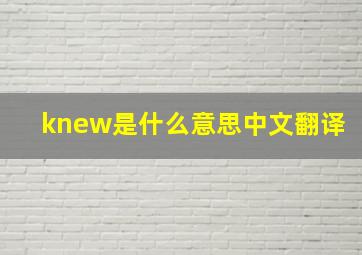 knew是什么意思中文翻译