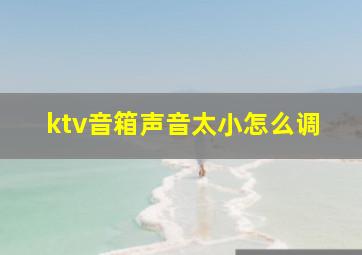 ktv音箱声音太小怎么调