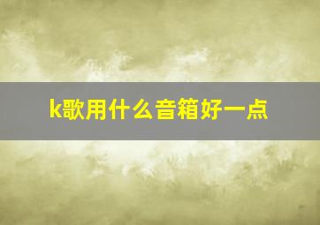 k歌用什么音箱好一点