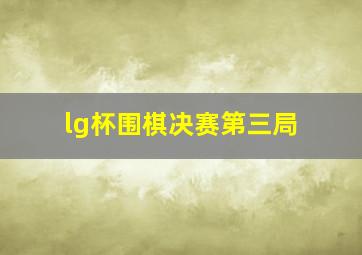 lg杯围棋决赛第三局