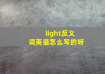 light反义词英语怎么写的呀