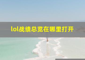 lol战绩总览在哪里打开